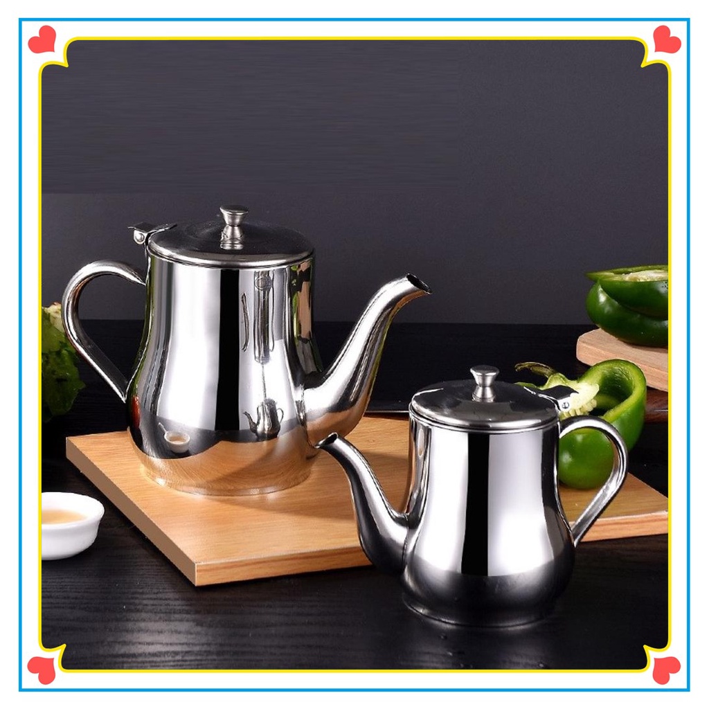 Ấm Trà Inox Dung Tích Lớn Có Lưới Lọc Dầu