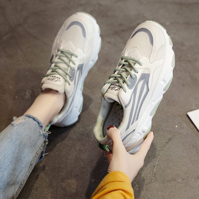 [Hot bản mới] Giày thể thao nữ cao cấp khuynh hướng Sneakers 😍Giay Phản quang😍2 màu có sẵn（03）