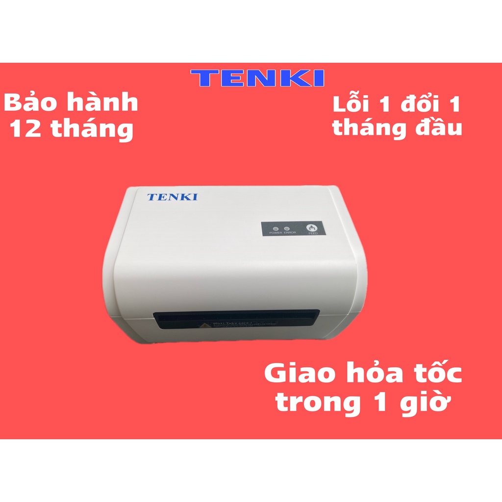 Máy in nhiệt TENKI in giấy A6 100mm in đơn thương mại điện tử shopee, không cần mực