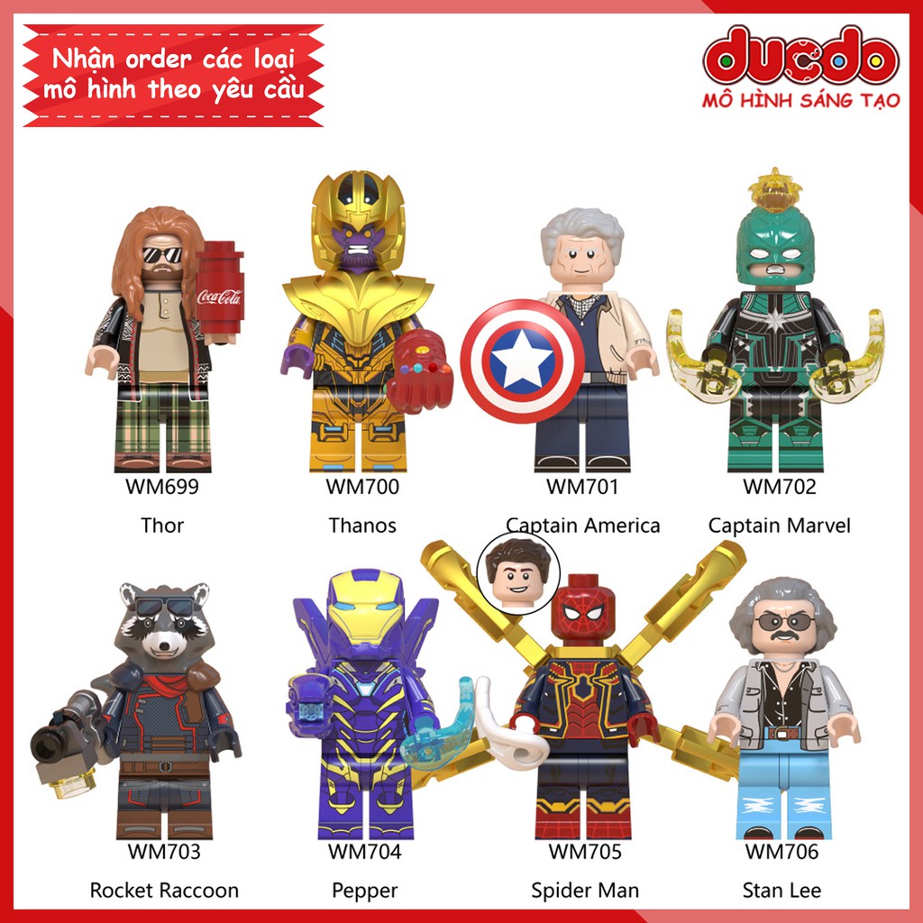 Minifigures siêu anh hùng End Game - Đồ chơi Lắp ghép Xếp hình Mô hình Mini Iron Man EndGame WM6061