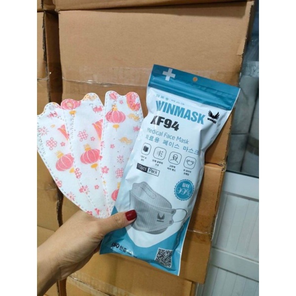 (Set 30 chiếc) Khẩu trang y tế KF94 họa tiết Chúc mừng năm mới đón Tết