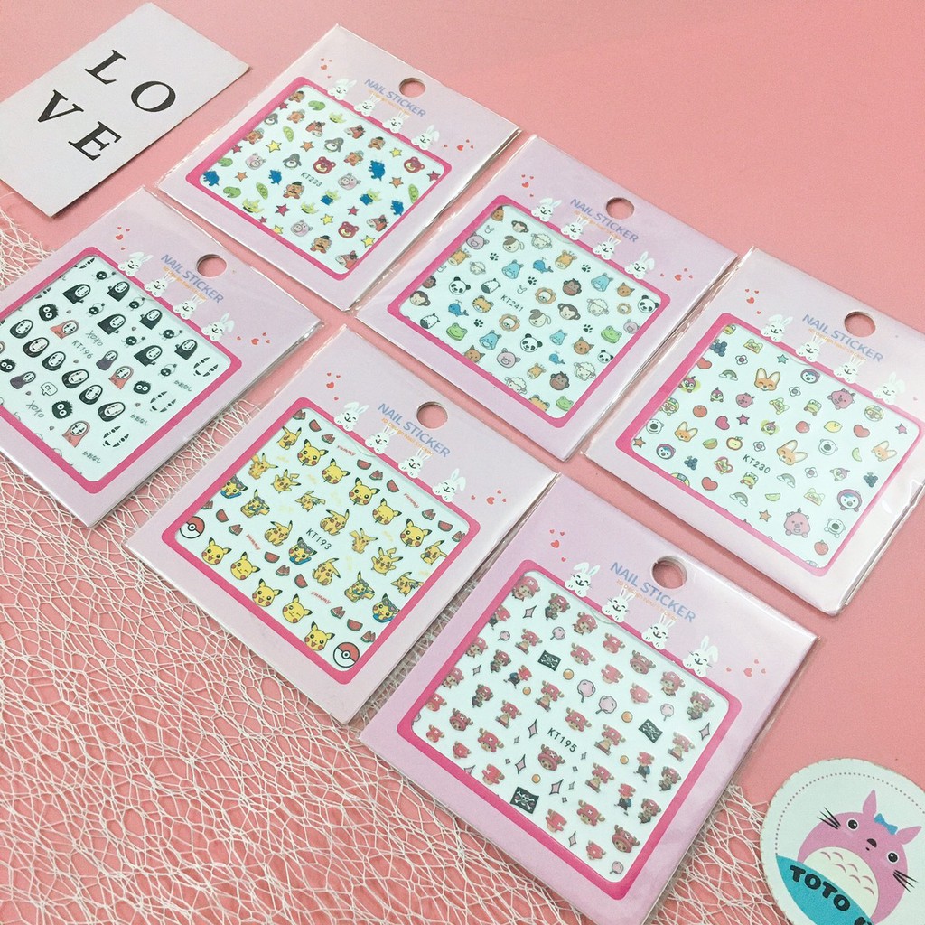 Nail sticker/ dán móng tay cute (ib chọn mẫu)