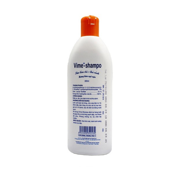 Sữa Tắm Diệt Ve, Bọ Chét, Rận Vime Cho Chó Mèo 300ml