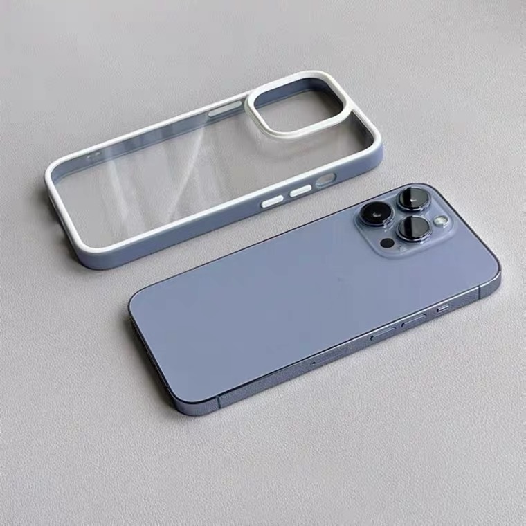 Màu Tím mới! Ốp Điện Thoại Trong Suốt Chống Rơi Cho iPhone 14 13 11 12 Pro Max 7 8 + Plus X XR XS Max