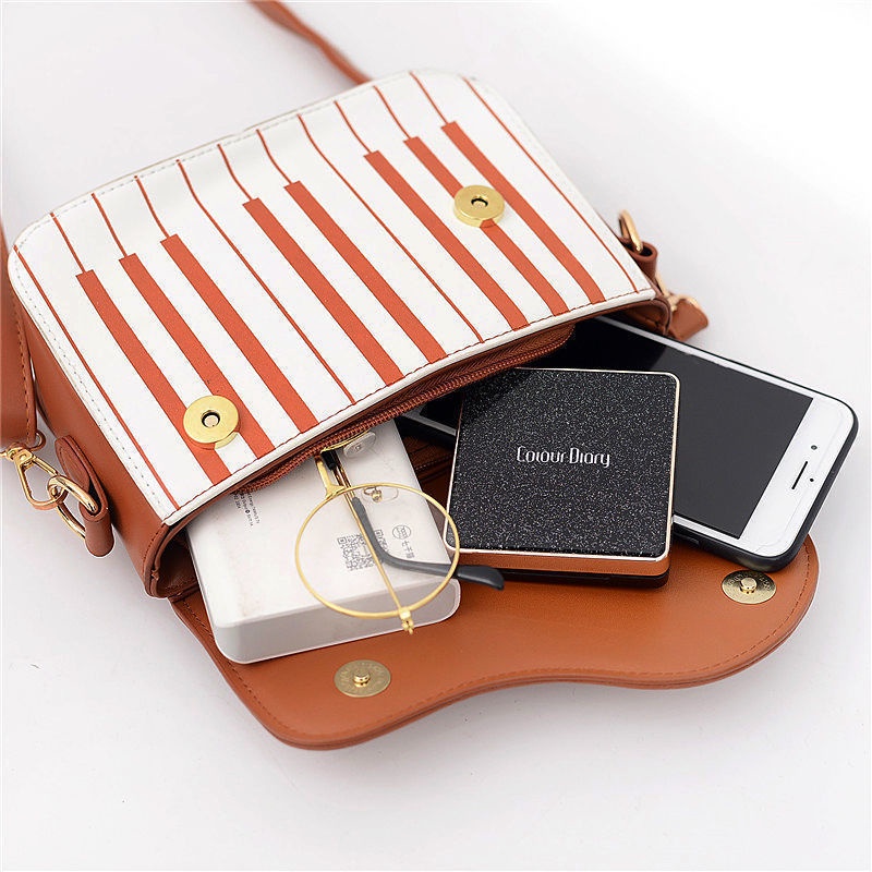 Túi Đeo Chéo Vuông Nhỏ Màu Tương Phản Thời Trang Cho Nữ