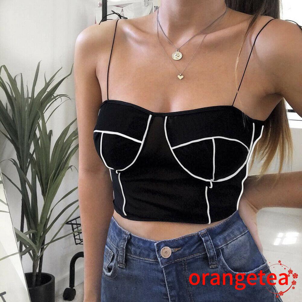 ♪TY★Damen Ärmellos Kurzgröße Crop Top Bauchfrei Tank Top Bodycon Trägershirts Weste