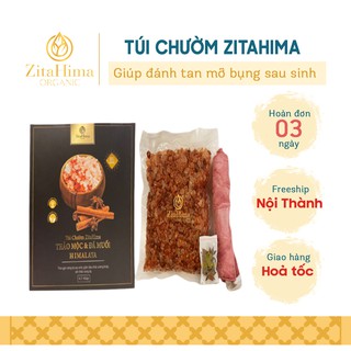 Túi chườm ZitaHima đánh tan mỡ bụng sau sinh gồm đá muối hồng Himalaya và thảo mộc 1000gr