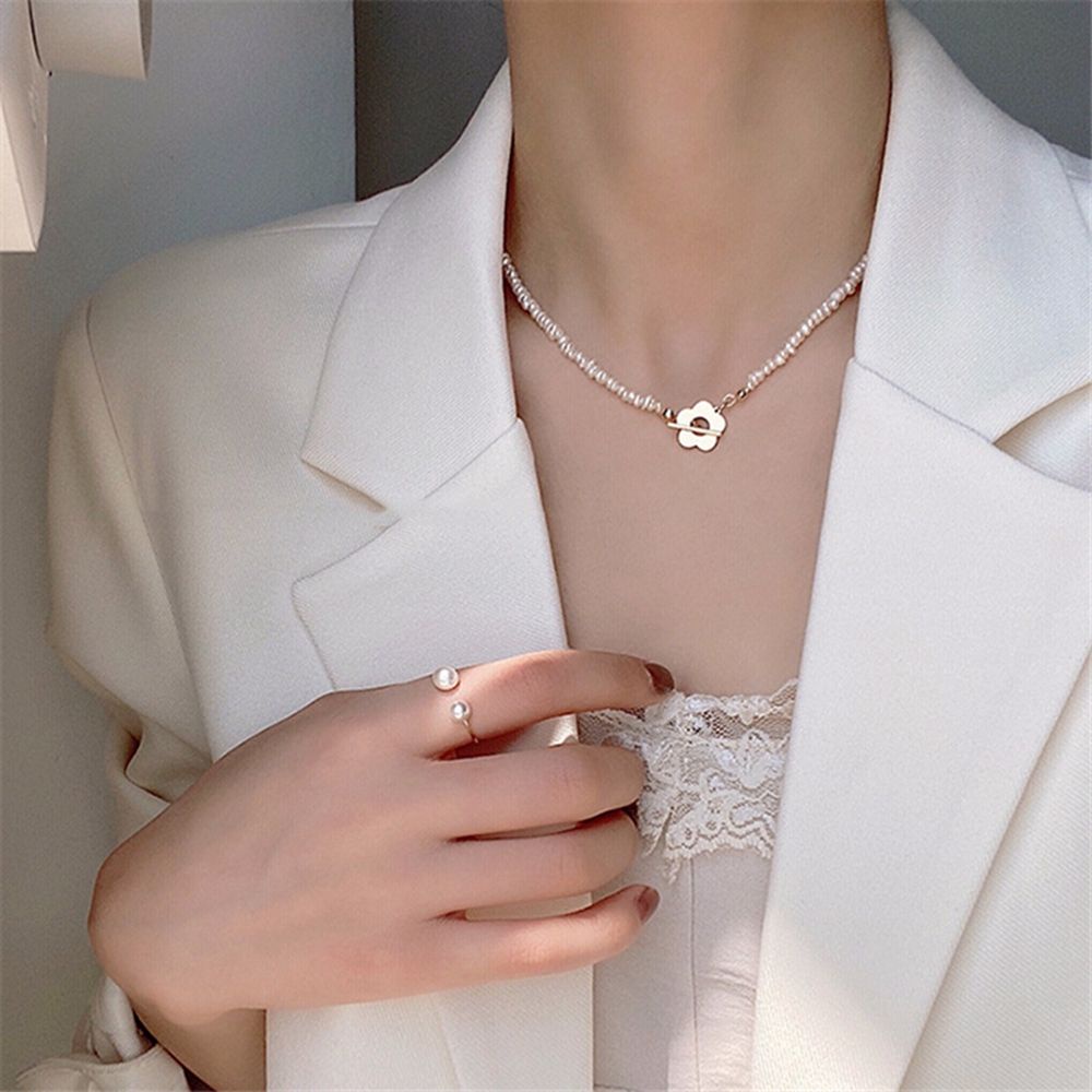 Vòng tay/ vòng cổ đính ngọc trai nhân tạo sang trọng phong cách Hàn Quốc