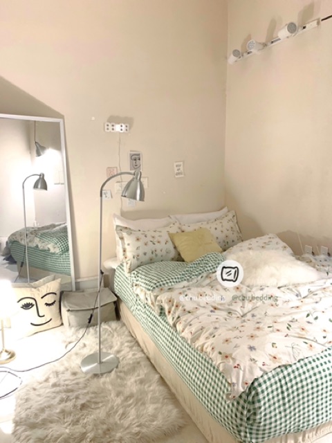 Bộ chăn ga gối poly cotton: hoa nhí nâu nhạt | BigBuy360 - bigbuy360.vn