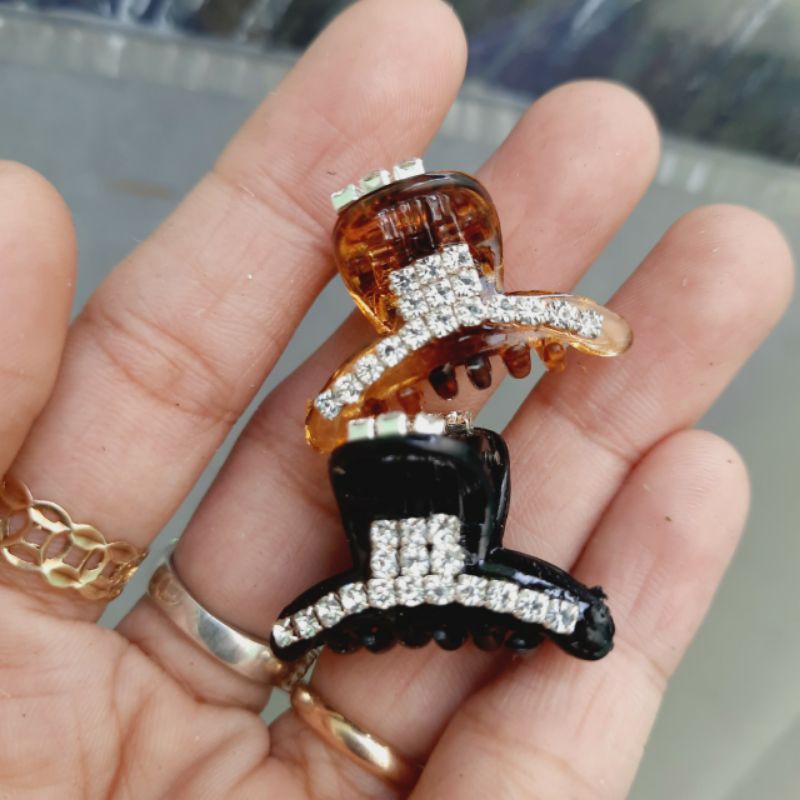 Kẹp tóc đỉnh đính đá loại nhí (2.8cm)