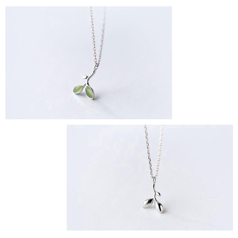 Pha Lê Bạc Lá Vòng Cổ Crystal Silver Leaves Choker Necklace Women Jewelry