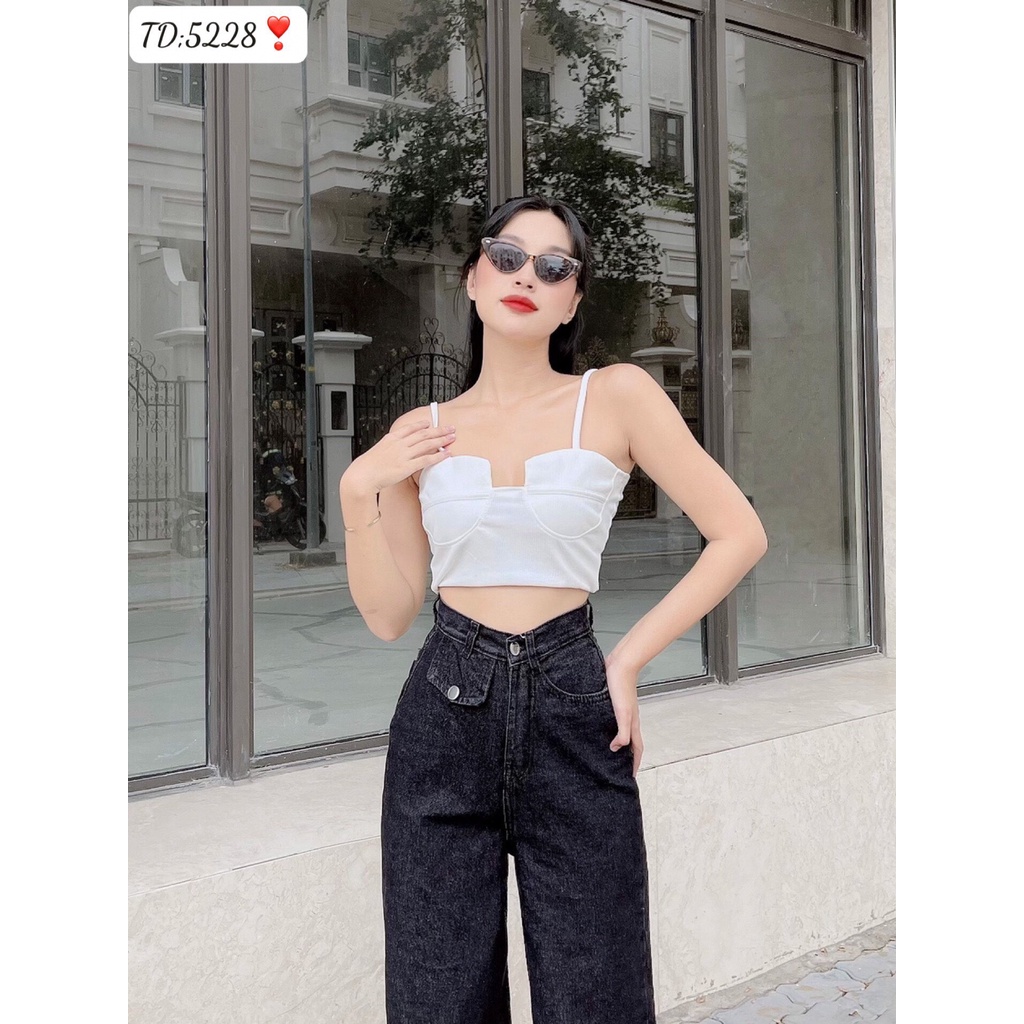 Quần Jeans Nữ Ống Suông Form Rộng Ulzzang Emilyshop