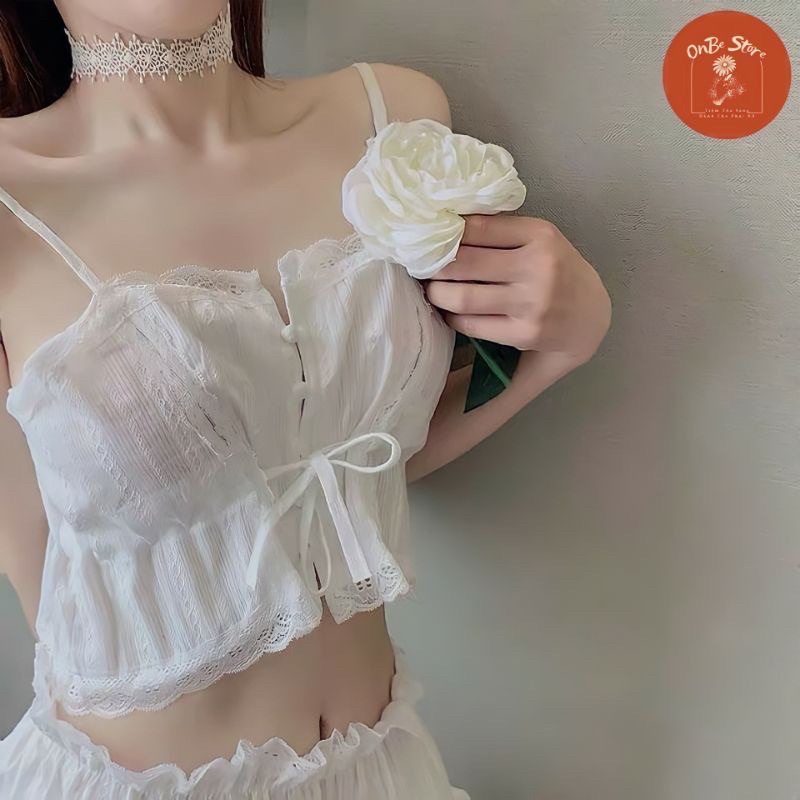 SET Đồ Ngủ Sexy 2 Dây Vải Đũi Mỏng Thoáng Mát Gợi Cảm