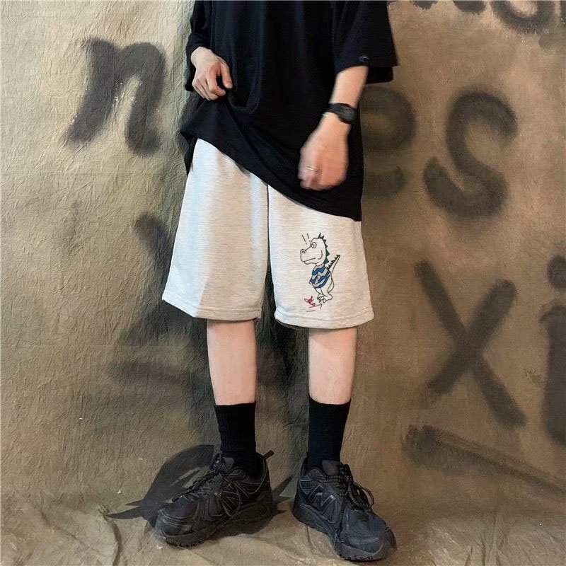 Quần short thể thao họa tiết khủng long 3 màu tùy chọn thời trang mùa hè cho nam (m-8xl)