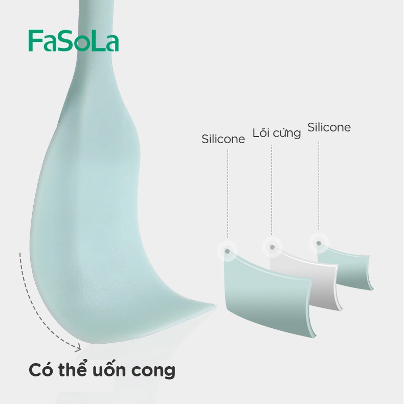 Bộ vá, cọ nấu ăn bằng silicon cao cấp FASOLA FSLPS-295