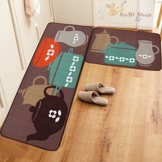 Thảm bếp đôi in hình 3D (gồm 1 thảm dài và 1 thảm ngắn )