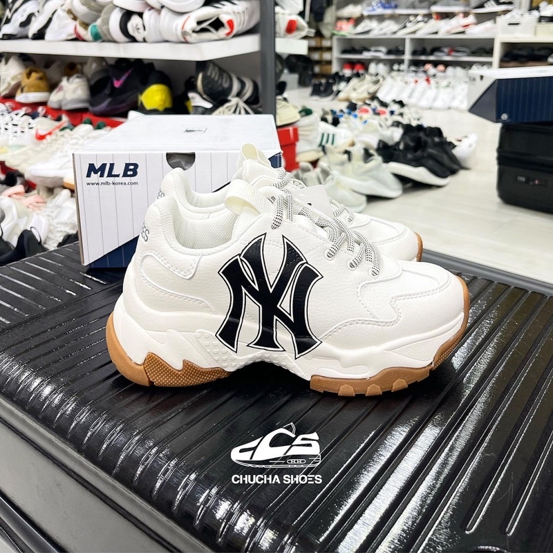 *Chính Hãng* Giày Sneaker MLB BigBall Chunky LA Chữ Xanh, NY Chữ Đen Đế Gum