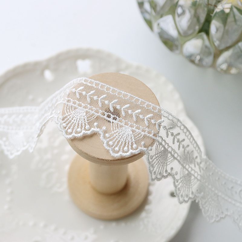 Phụ Kiện Ren Lưới Màu Trắng Dài 1m Trang Trí Cổ Áo Váy