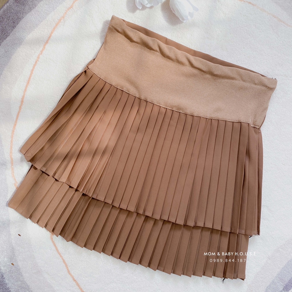 EVERMOM | Chân váy short bầu kaki có chun điều chỉnh