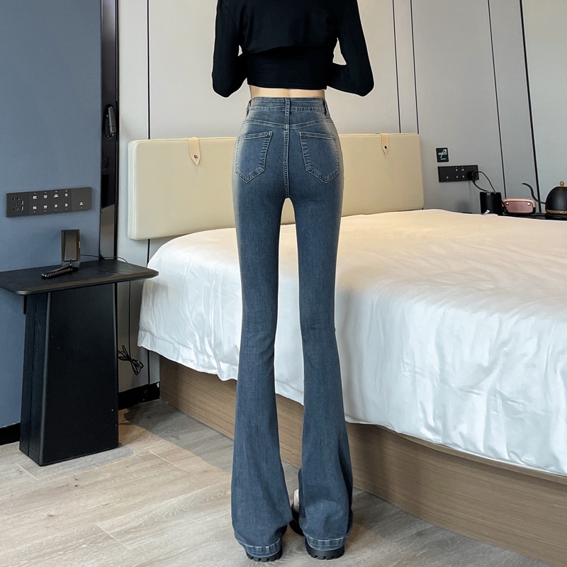 Quần Jean Nữ Lưng Cao Màu Sắc Tương Phản Thời Trang