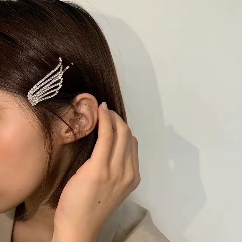 Kẹp tóc hình cánh đính kim cương giả thời trang Hàn quốc tỏa sáng cho nữ