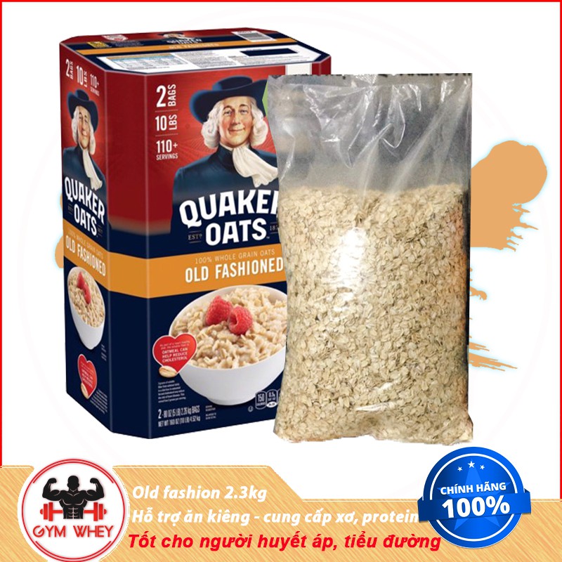 Yến Mạch Nguyên Hạt Cán Mỏng Old Fashion Quaker Oats Nhập Khẩu Mỹ 4,6kg - Authentic 100%