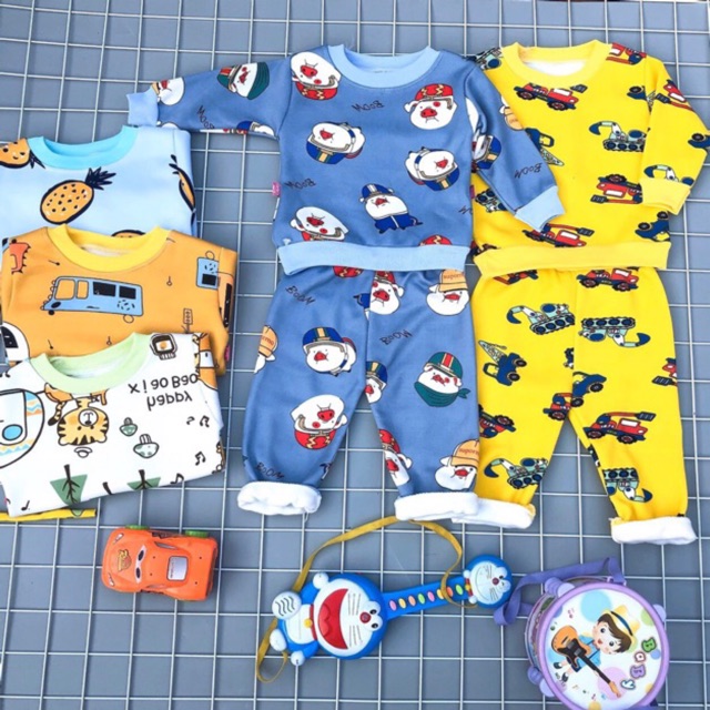 Set 5 bộ nỉ bông chất nỉ bông quảng châu đẹp cho bé trai