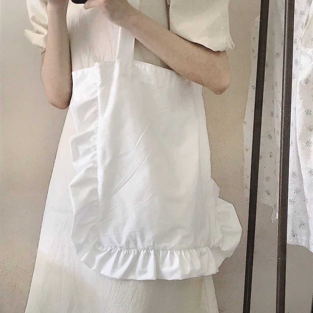 Túi tote vải phong cách Hàn Quốc hoa nhí đeo vai phối bèo - Cloudy Day