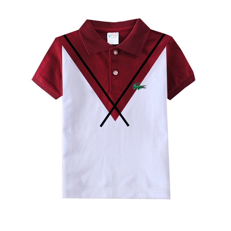 Kids shirt Boy Polo shirt Embroider Lapel Cotton Children Clothing Korean Fashion wear Ready Stock