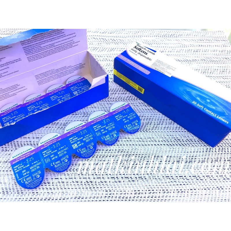 (8.6/14.2) Kính Áp Tròng cận (1>9) Bausch & Lomb Soflens Daily dùng 1 ngày (Usa)