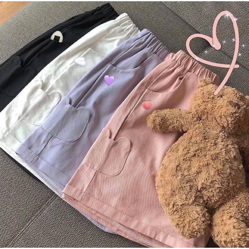 Quần Kaki Túi Thỏ Cute Phong Cách Năng Động - Quần Short Thể Thao Nhiều Màu Unisex Nam Nữ