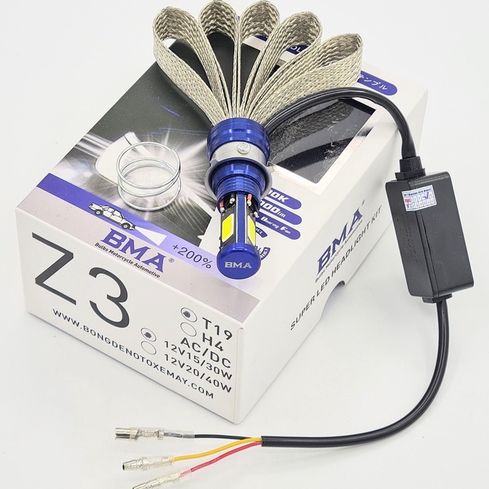 Đèn LED BMA Z3 chân H4 , T19 M5 Tay ga , côn tay , xe số.