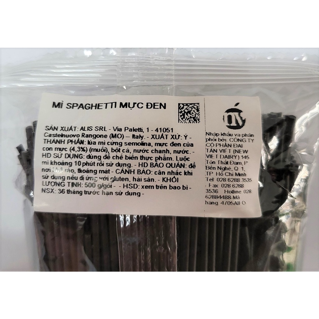 [500g] MÌ SPAGHETTI MỰC ĐEN [Italia] CASA RINALDI Pasta Black Squid Ink (nvt-hk)