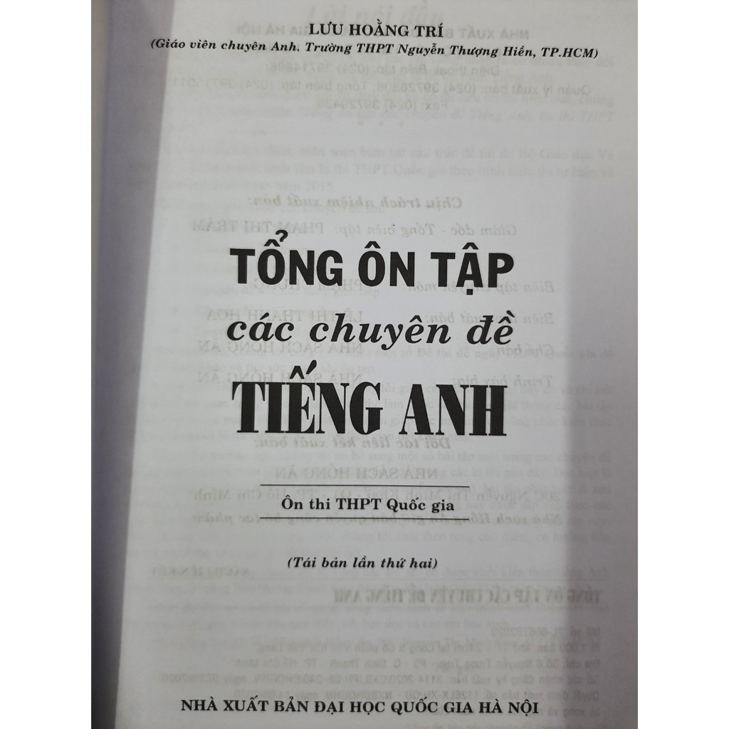 Sách - Tổng ôn tập các chuyên đề Tiếng Anh