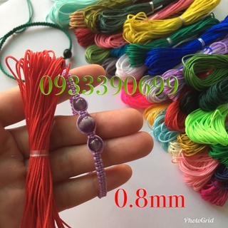 🍀🌺 (Có hướng dẫn đan) Dây dù thắt vòng tay nữ hoặc bé gái size 0.8mm nylon cord #72 chỉ đỏ