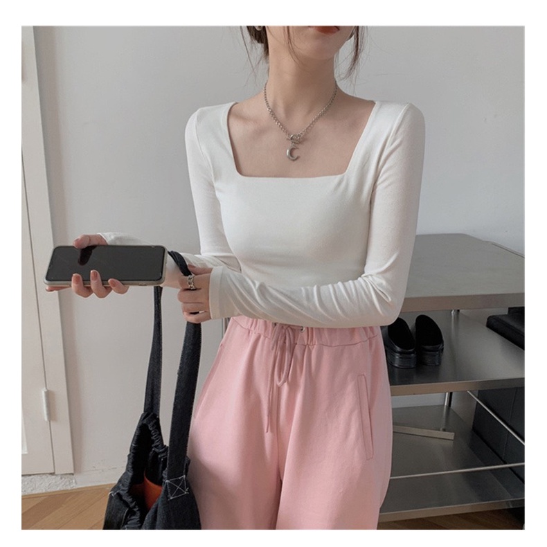 Áo croptop dài tay cổ vuông