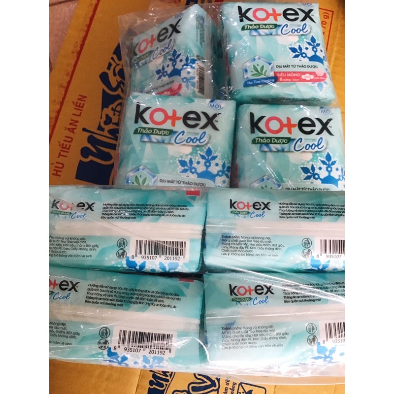 Băng Vệ Sinh Kotex thảo dược cool Siêu Mỏng Có Cánh 23cm