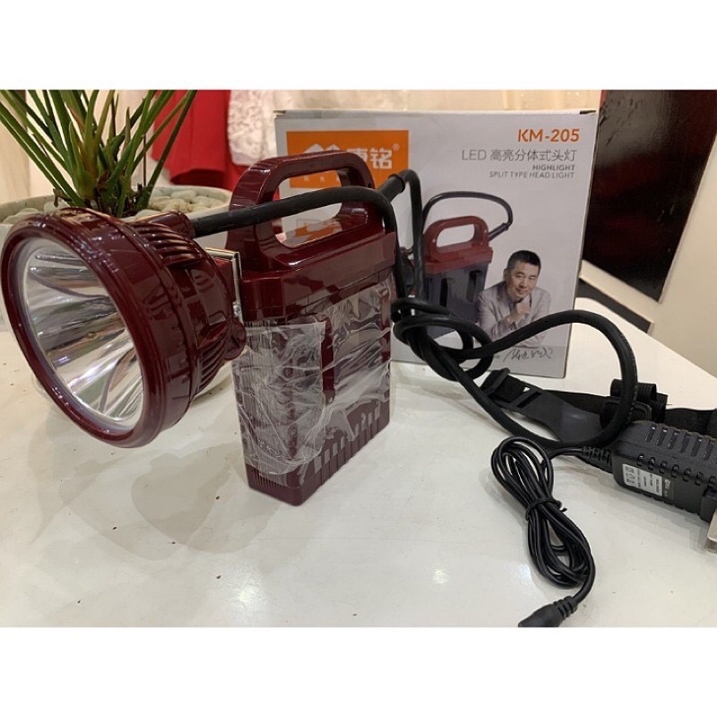 Đèn Đội Đầu Ắc Quy Rời KM205 -5W -10.000mA Đèn ắc quy siêu sáng