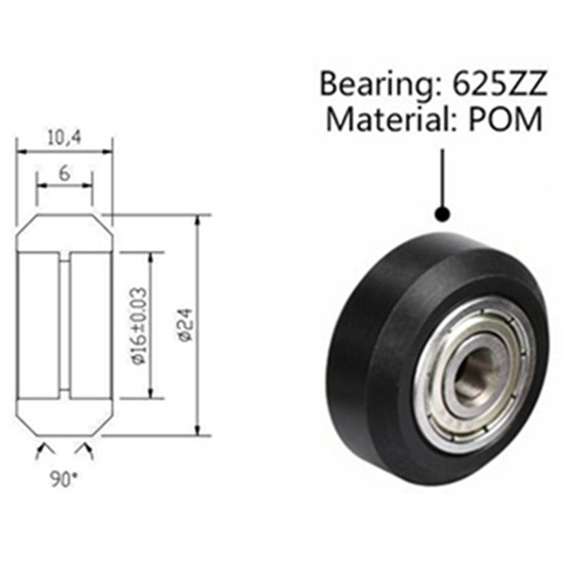 Bộ 10 Bánh Xe Nhựa Cho Cr10 Ender 3 D4Vn