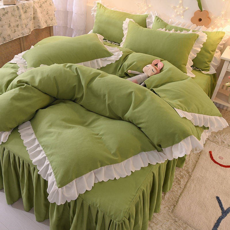 gối Bộ đồ giường học sinh bốn mảnh phong cách công chúa Ga trải giường