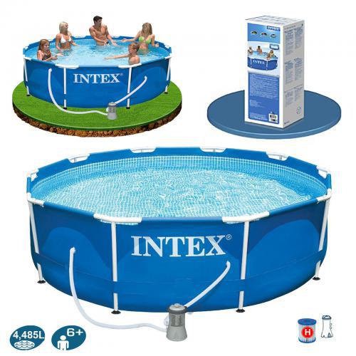 Bể bơi khung kim loại tròn 3m5 kèm máy lọc nước INTEX 28202