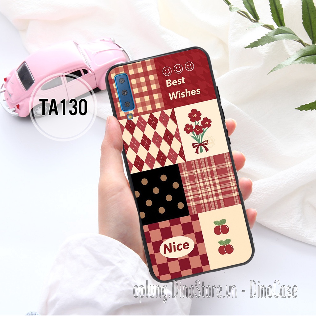 Ốp Samsung A30s/A50/A50s/A70/A70s/A7 2018/A9 2018/M30 in hình họa tiết kẻ Caro đen đỏ thời trang viền dẻo bảo vệ camera.