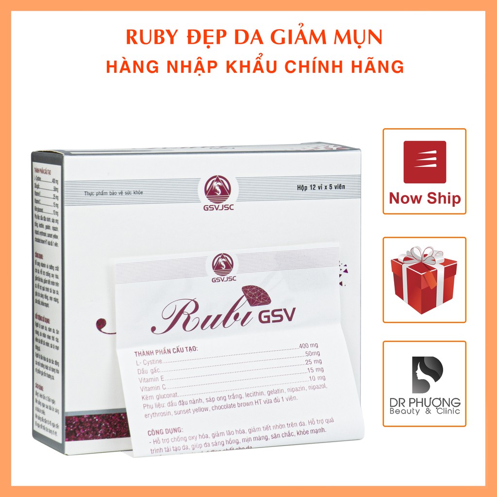 [CHÍNH HÃNG] Viên uống hỗ trợ làm đẹp da Rubi GSV