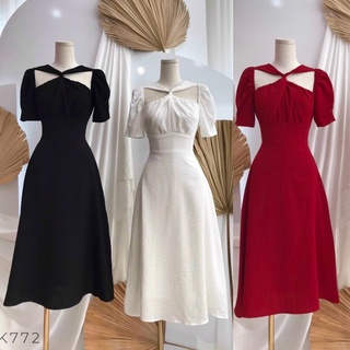 Đầm maxi xoắn ngực so hot