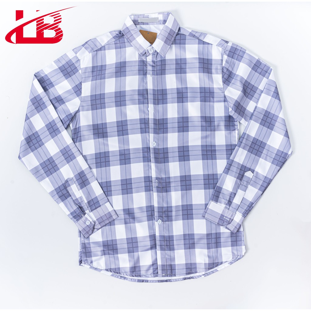 Áo sơ mi nam LB dài tay in 3D sắc nét, in kẻ sọc dễ phối, áo sơ mi nam nữ mang được, sơ mi cao cấp | BigBuy360 - bigbuy360.vn