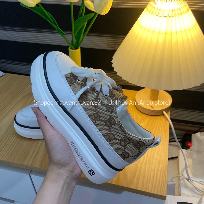 Giày thể thao độn đế hoạ tiết cao 7cm