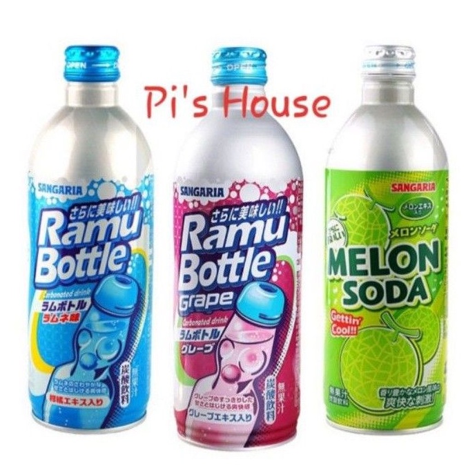 🍈 Nước soda dưa lưới nho chanh Sangaria Nhật 500ml