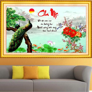 Tranh đính đá cha mẹ vs217 - tự đính