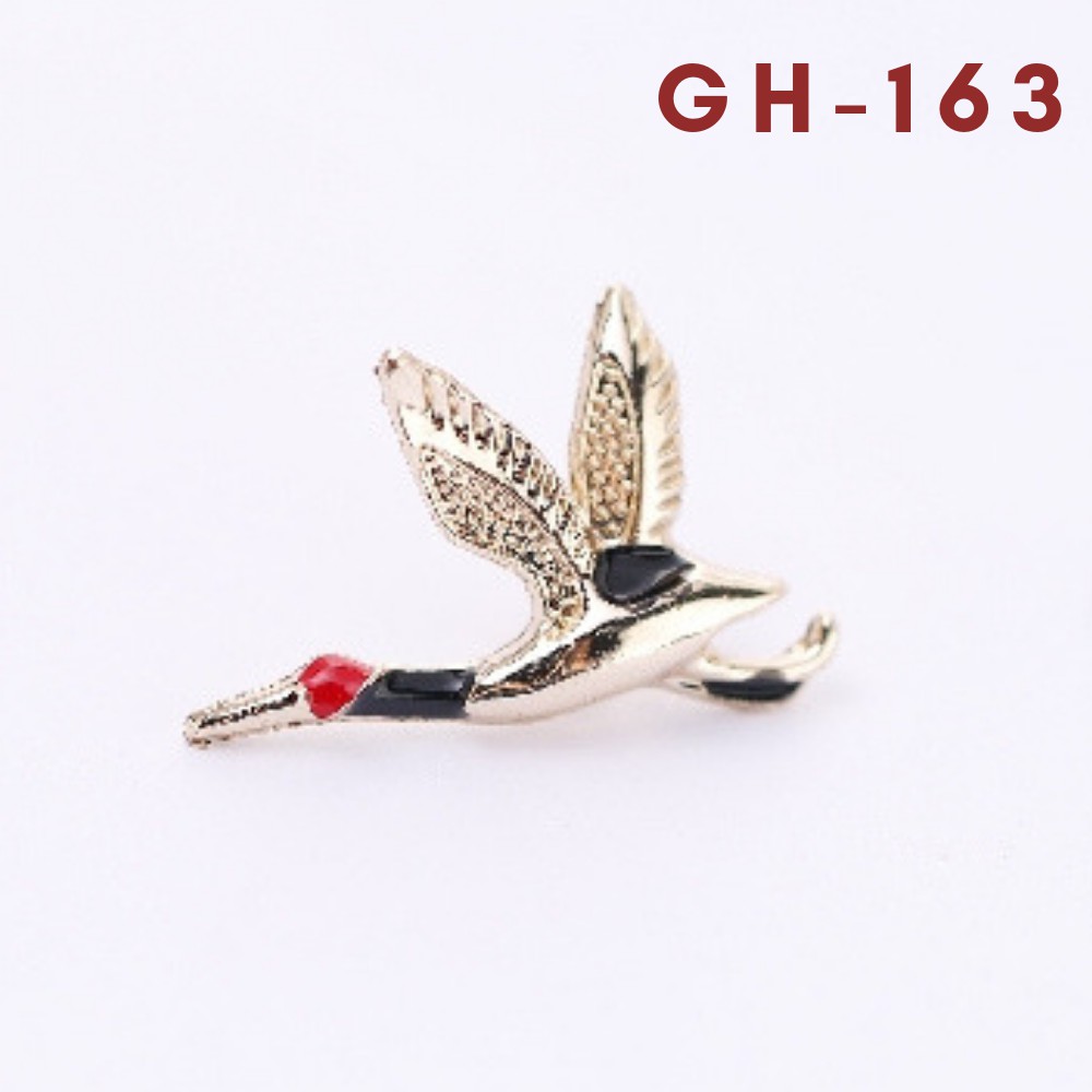 Ghim cài áo Vest Nam Nữ Lapel Pin thời trang hình sếu đầu đỏ GH-163 {Phụ kienj Vest Nam - AdamZone}