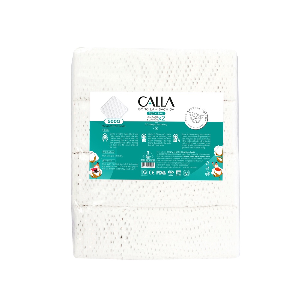 Bông làm sạch da Calla Sạch Sâu 500gr